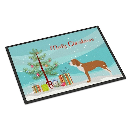 Carolines Treasures Spanish Hound Merry Christmas Tree Indoor or Outdoor Mat, 24 x 36 BB2909JMAT